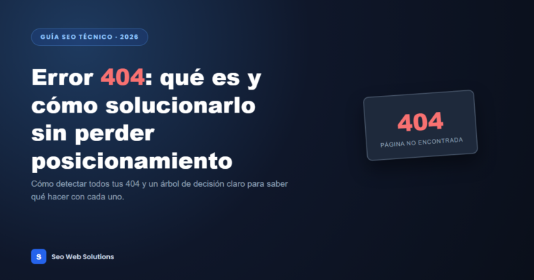 Error 404: qué es, cómo detectarlo y cómo solucionarlo sin perder posicionamiento