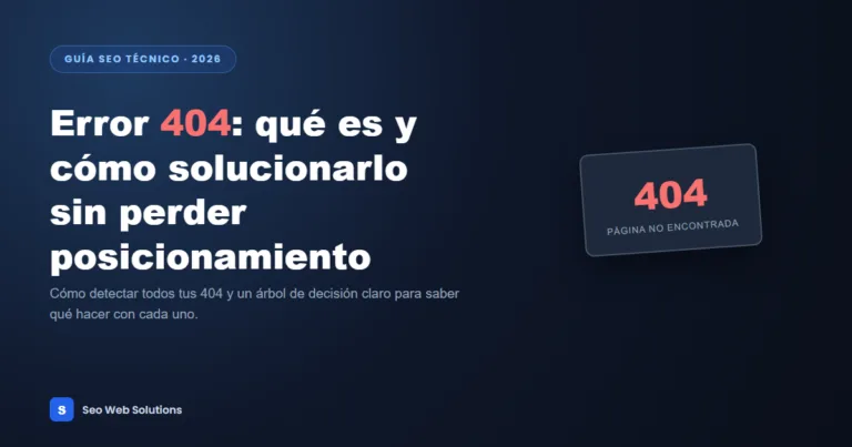 Error 404: qué es, cómo detectarlo y cómo solucionarlo sin perder posicionamiento