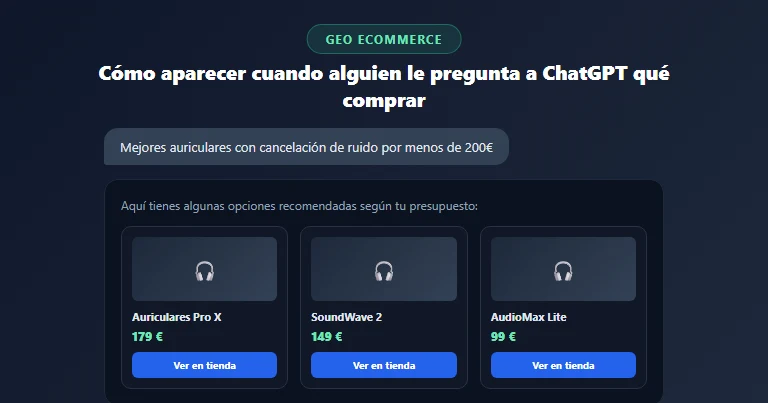 recomendación de producto en ChatGPT Shopping