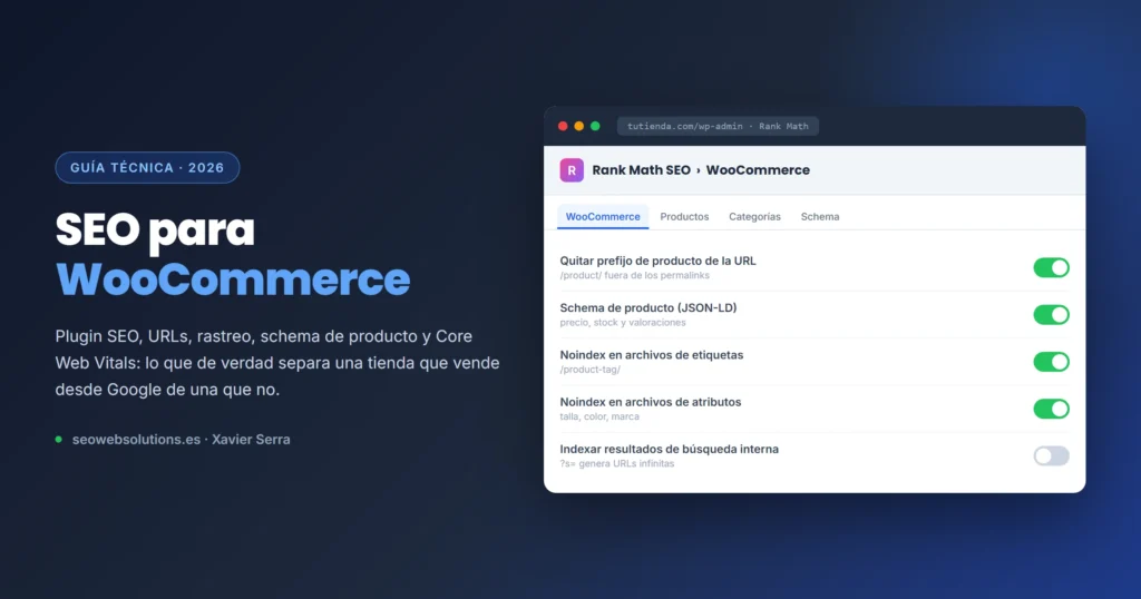 configuración SEO para WooCommerce en Rank Math